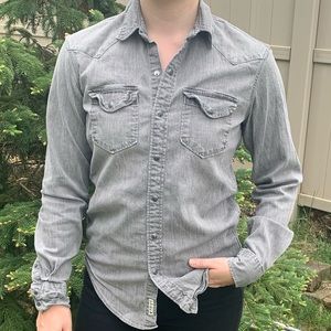 AEO Gray denim shirt